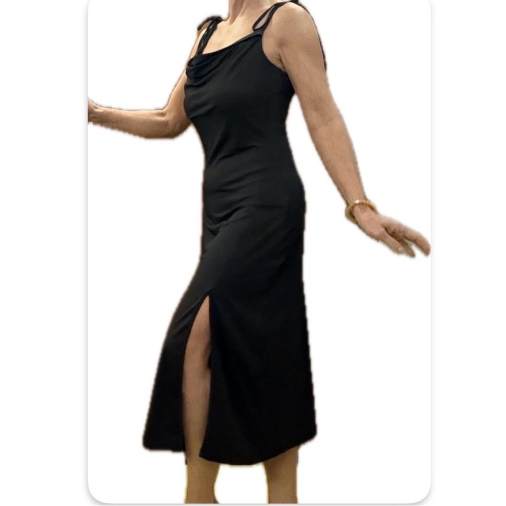 SHEIN Classic Black Midi Dress